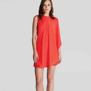 SALE Ted Baker Orange Bolty Side Draped Sheath Dress 14